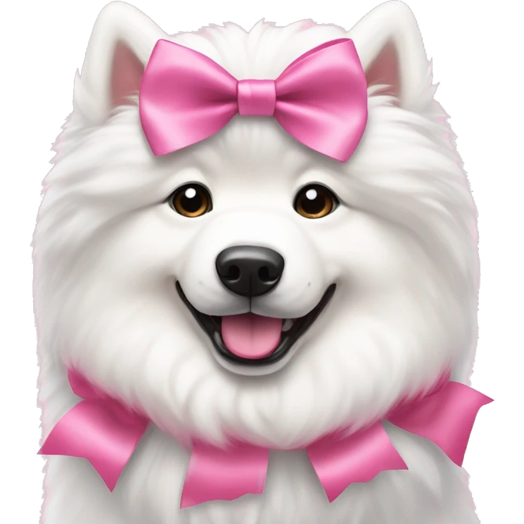 Samoyed with pink bow emoji