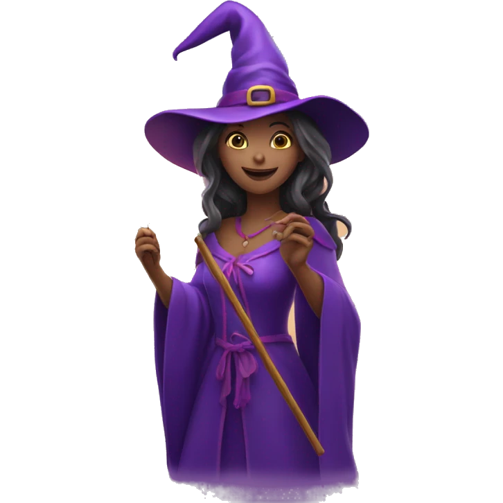 witch casting spell with a Magic wand emoji