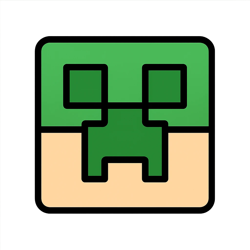 Minecraft creeper face modern icon style emoji