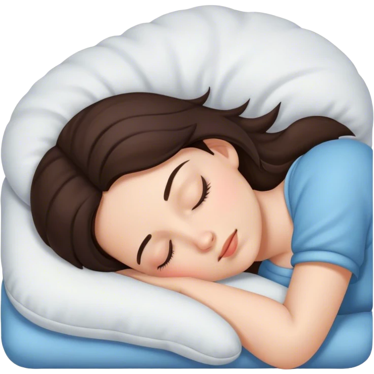 Brunette girl sleepin emoji