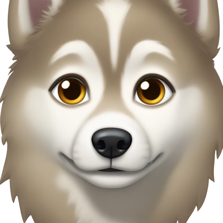 HUSKY roux au yeux marron clair avec a coter de lui une fille au cheveux noir yeux marron clair et au teint bronzer  emoji