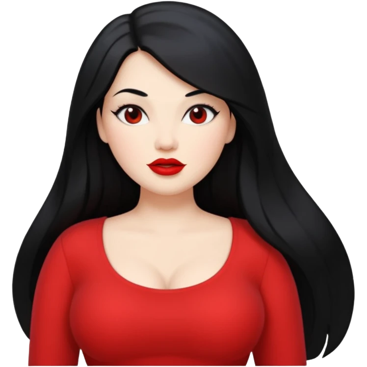 Curvy white woman with long back hair masturbating  emoji