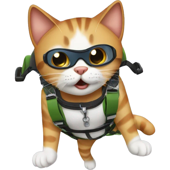 a cat who recently went skydiving while having an existential crisis about his recent divorce emoji