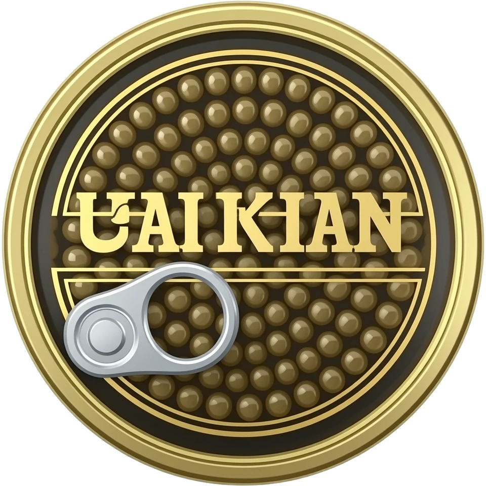 A caviar tin emoji in refined old money style, premium packaging, sophisticated luxury aesthetic emoji