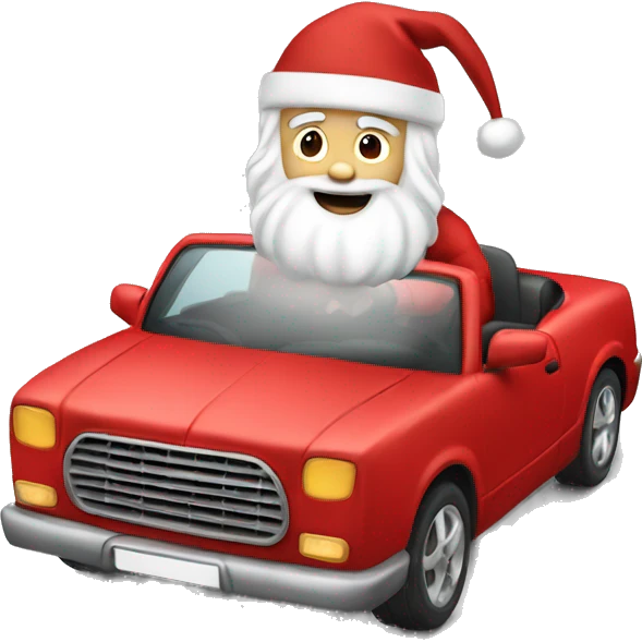 White Santa driving a red car  emoji