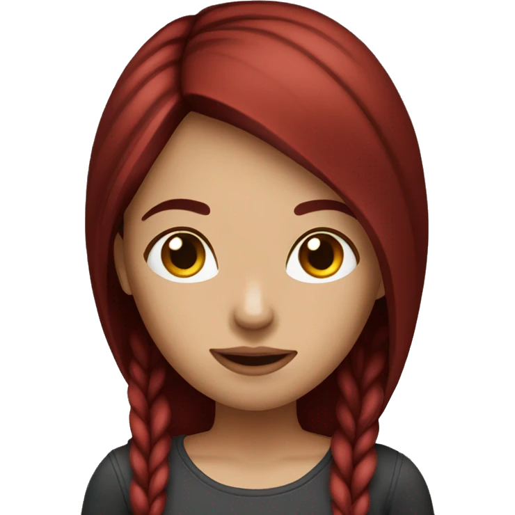 Straight Dark red hair girl  emoji