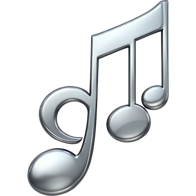 music note with a chromic metal texture emoji
