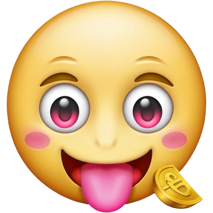 Money emoji with heat eyes and pink tounge emoji
