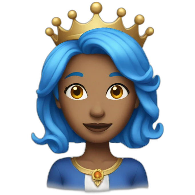 queen with blue hair emoji