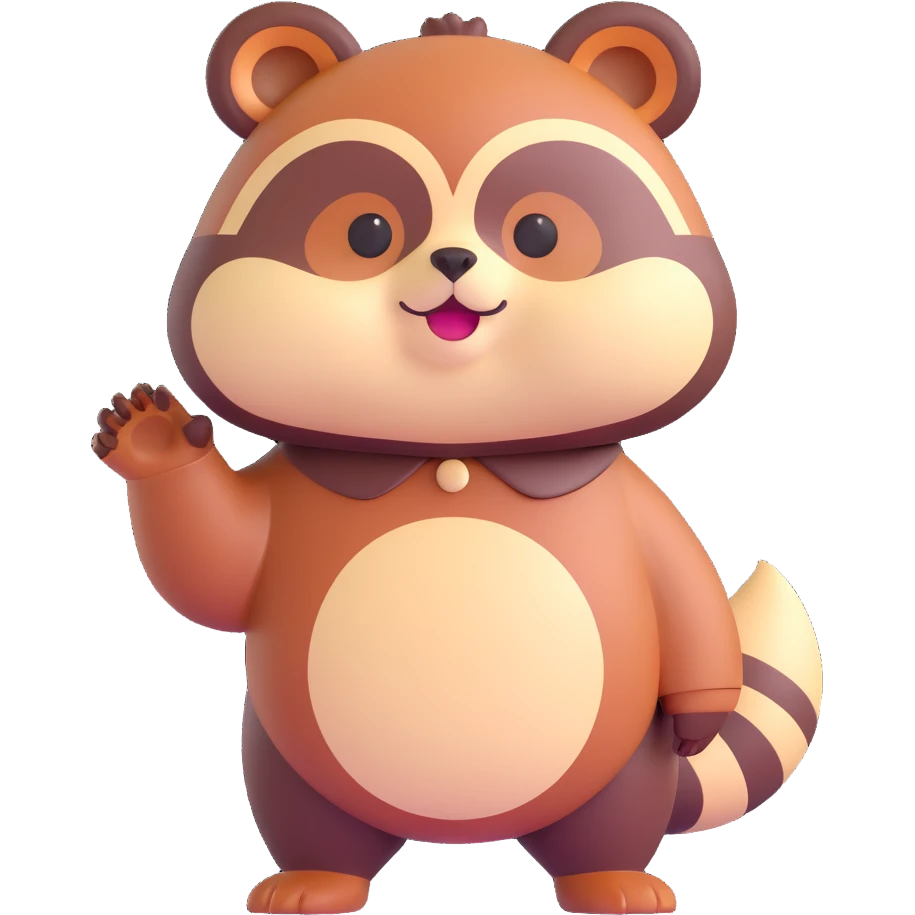 cute tanuki, standing  emoji