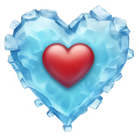 Heart with ice emoji