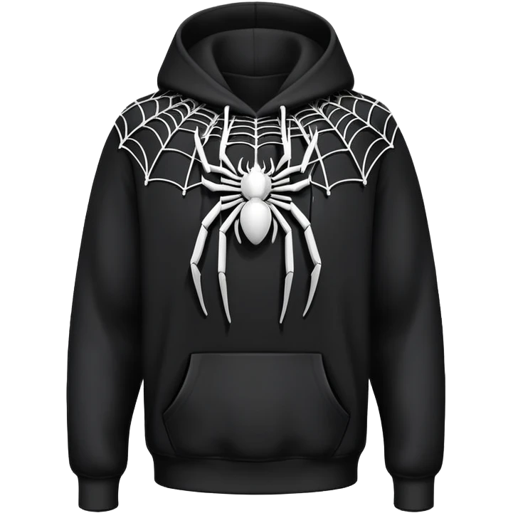 black hoodie with a web with no spider on it emoji