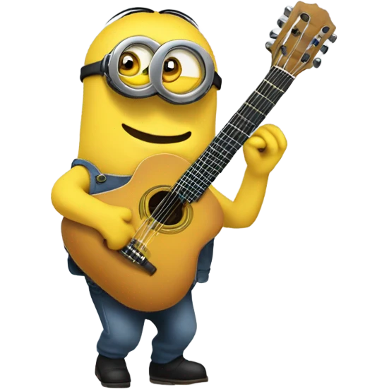 Un minion qui joue de la guitare  emoji