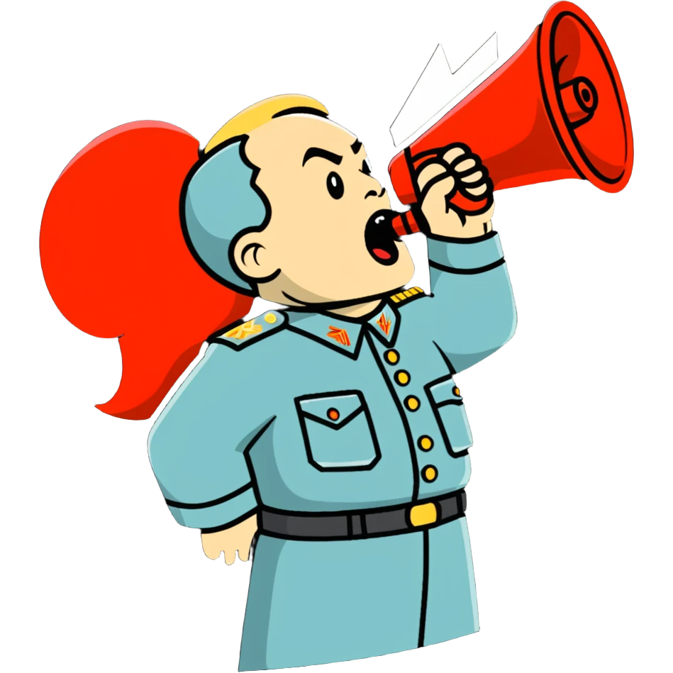 Soviet general shouting into a megaphone emoji