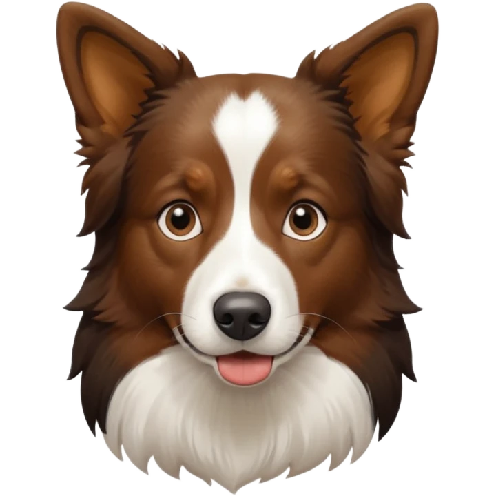 a black-white-brown border collie obsessed with food  emoji