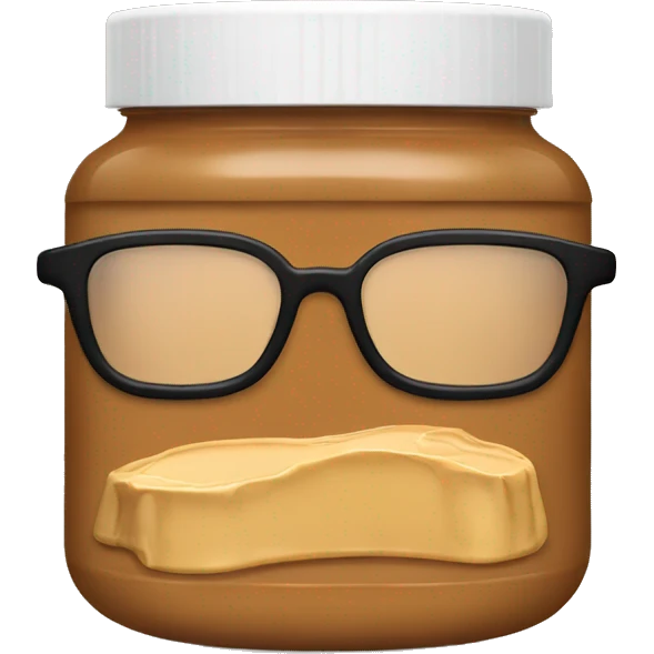 Peanutbutter jar with glasses emoji