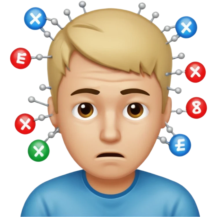 super stressed out guy doing math and stressing out emoji