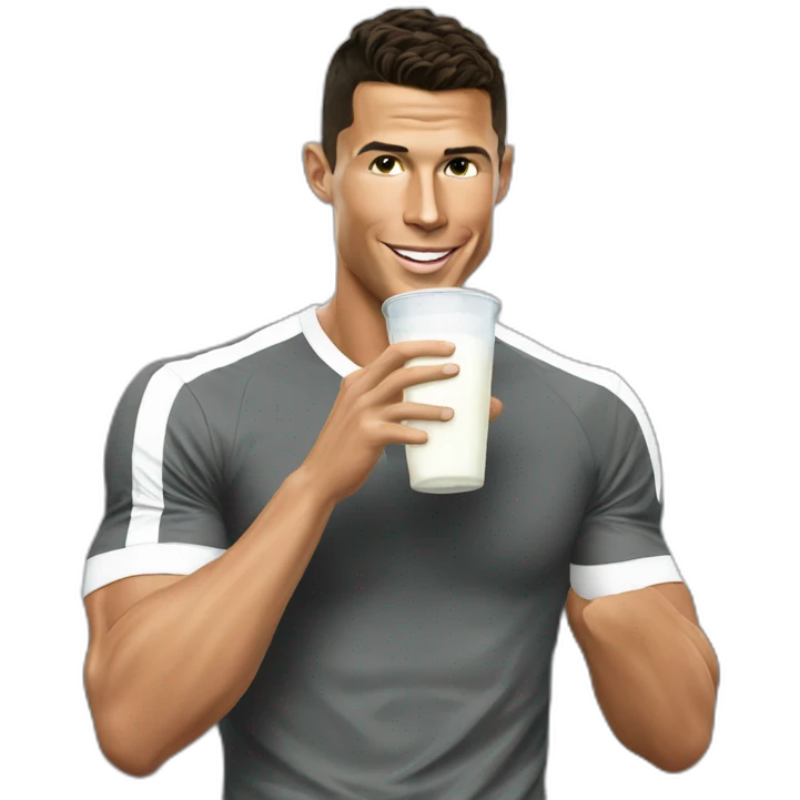 Cristiano Ronaldo drinking milk emoji