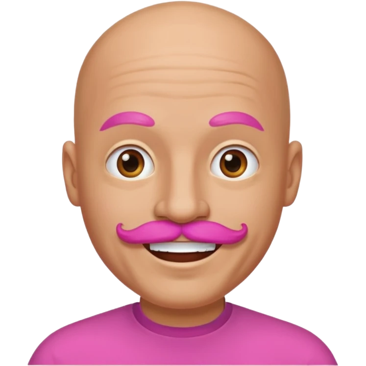 bald man with pink mustache emoji
