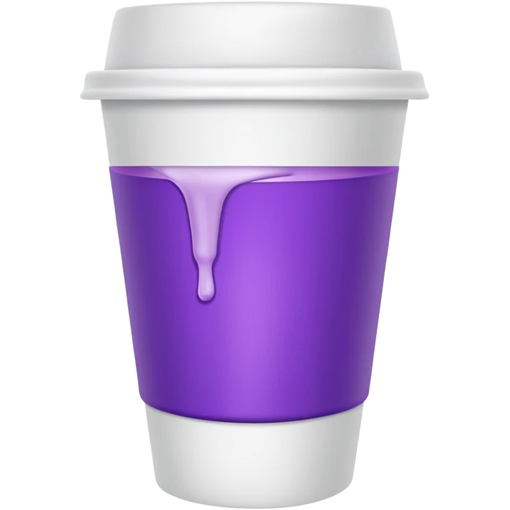 White solid paper cup filled with lean emoji