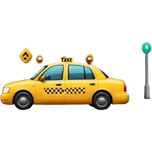 City Rain Scenes, Taxi reflection + puddle. emoji