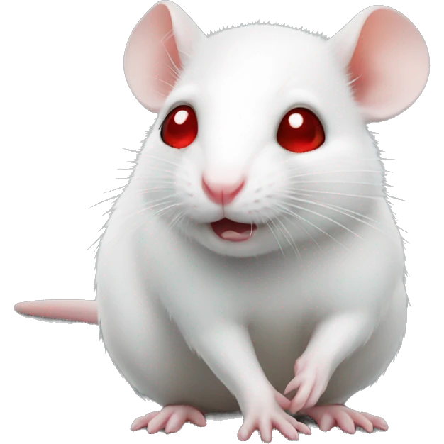 Cute white rat with red eyes  emoji