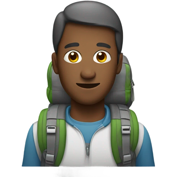 man with a backpack on its head emoji