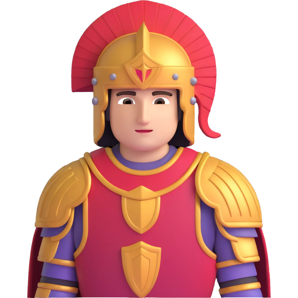 Alexander the Great with helmet and armor emoji