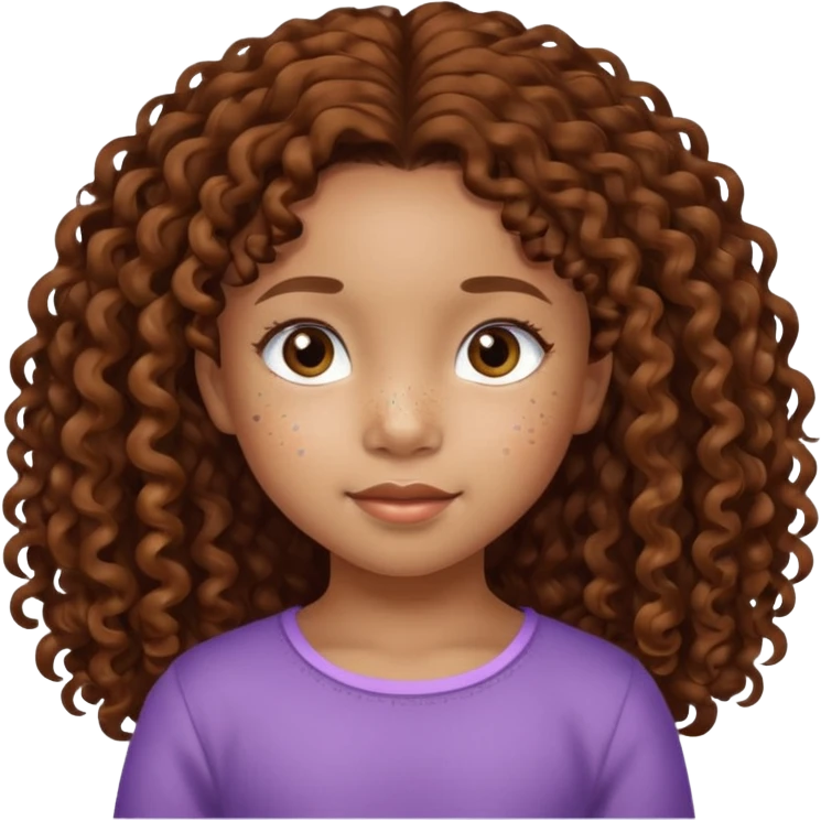 5 year old blasian girl with long brown curly hair emoji