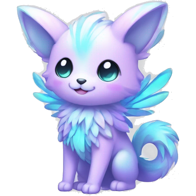 Shiny Shy Cool Colorful Pastel beautiful fantasy Kawaii Ethereal Sona Fakemon-animal Full Body emoji