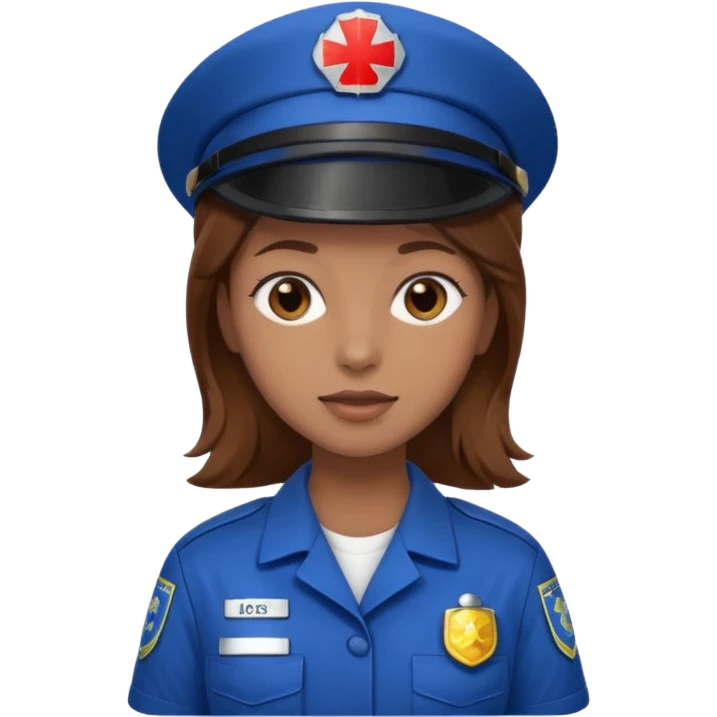 brown hair girl emergency worker emoji