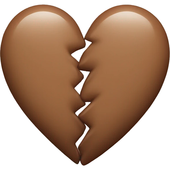 brown pastel heart two halves emoji
