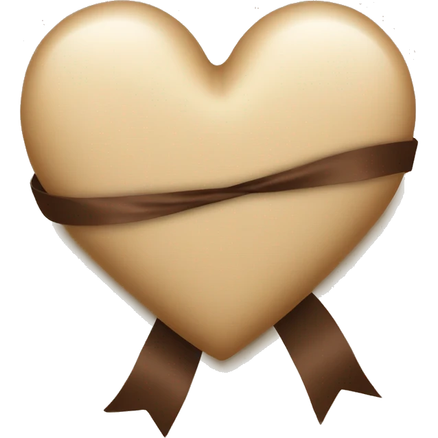 Beige heart with a brown ribbon.  Sources  emoji