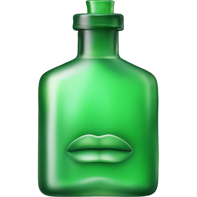 Green Perfume bottle in shape of a man's body emoji