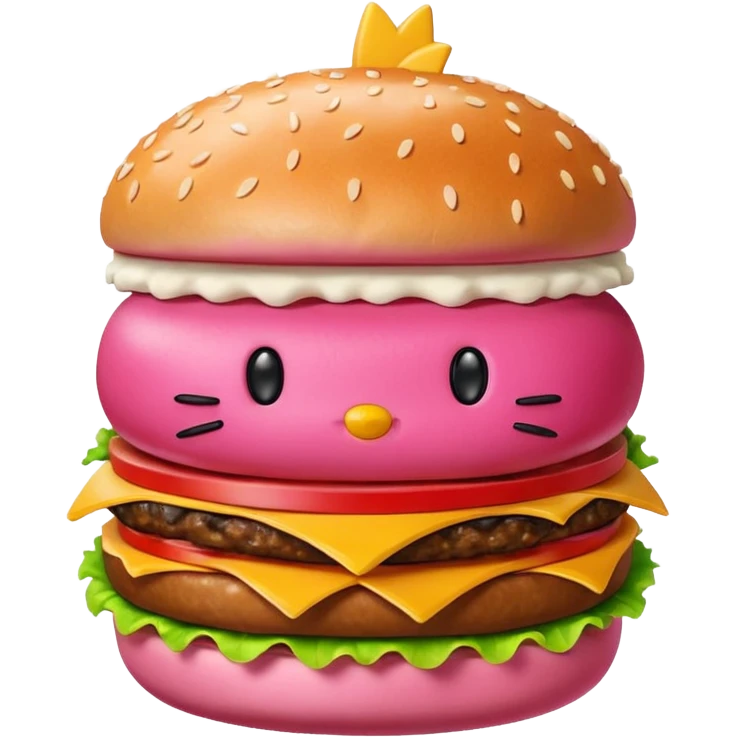 Hello kitty hamburger emoji
