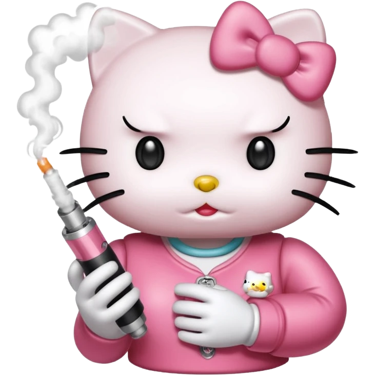 Hello kitty hitting the vape  emoji