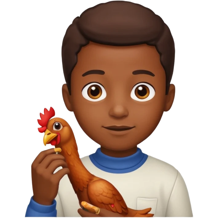 black boy holding chicken wing emoji