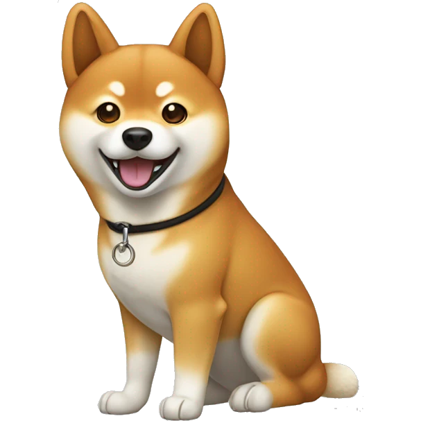 Shiba Inu emoji showcasing its playful nature with key features like triangular ears, alert eyes, and a curled tail. Ensure it conveys independence and charm, evoking joy and curiosity in dog enthusiasts. emoji