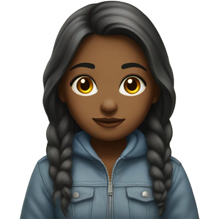 realistic portrait of kneeling girl emoji