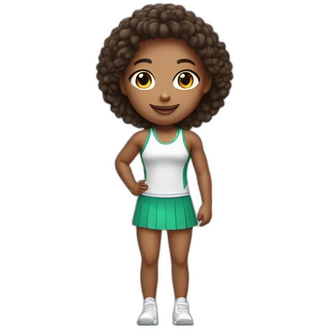 cute tennis player wearing a tank top and miniskirt emoji