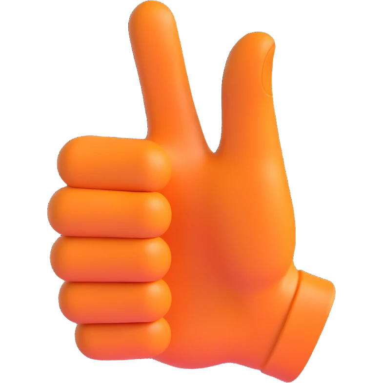 a thumbs up hand emoji