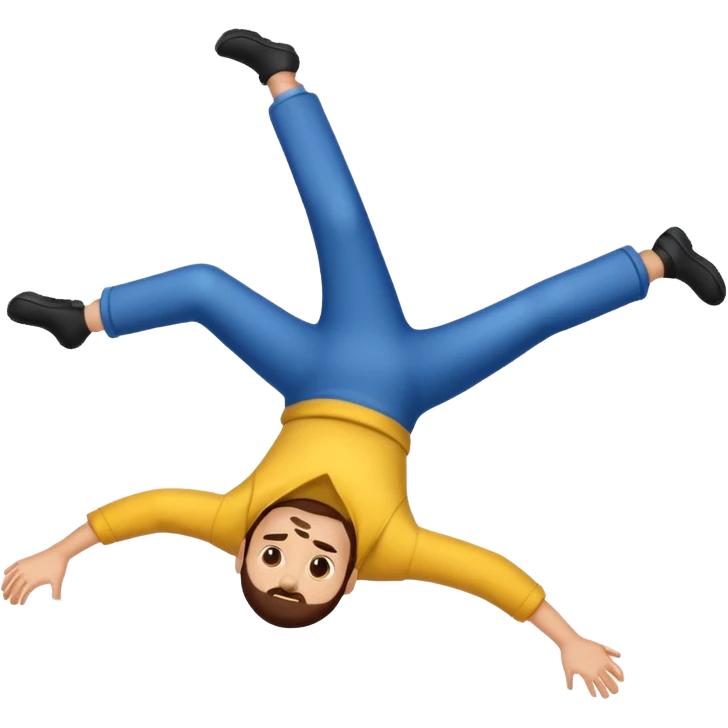 A man falling from the sky emoji