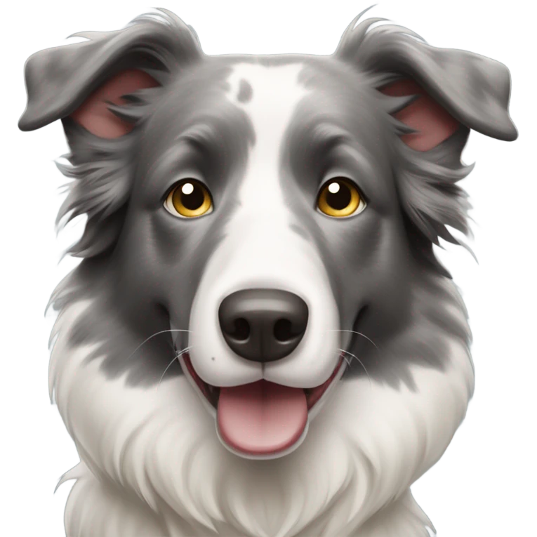 Bald face border collie Merle  emoji