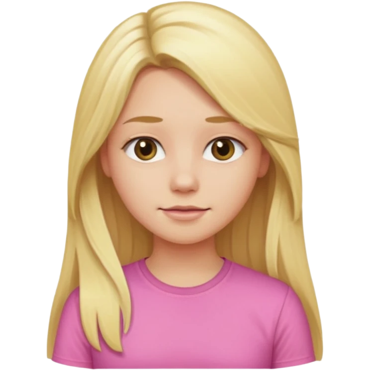 девушка блондинка с длинными волосами в розовой рубашке  emoji