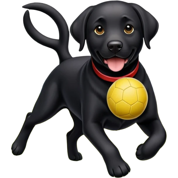 black lab playing ball  emoji