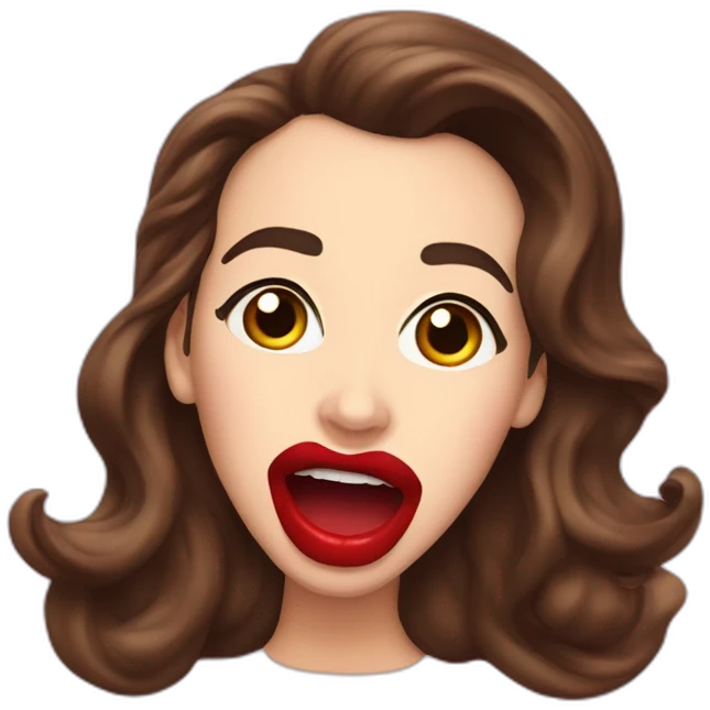 miranda sings red lipstick mouth open emoji