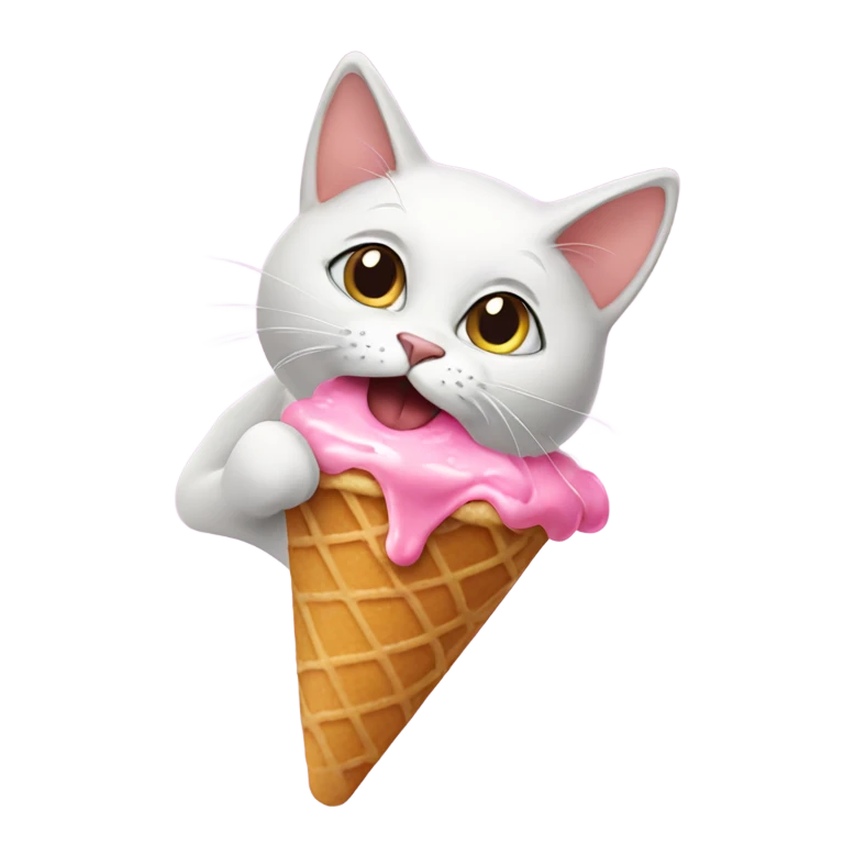 Cat eating ice cream  emoji