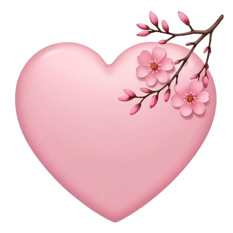 heart with sakura branch emoji