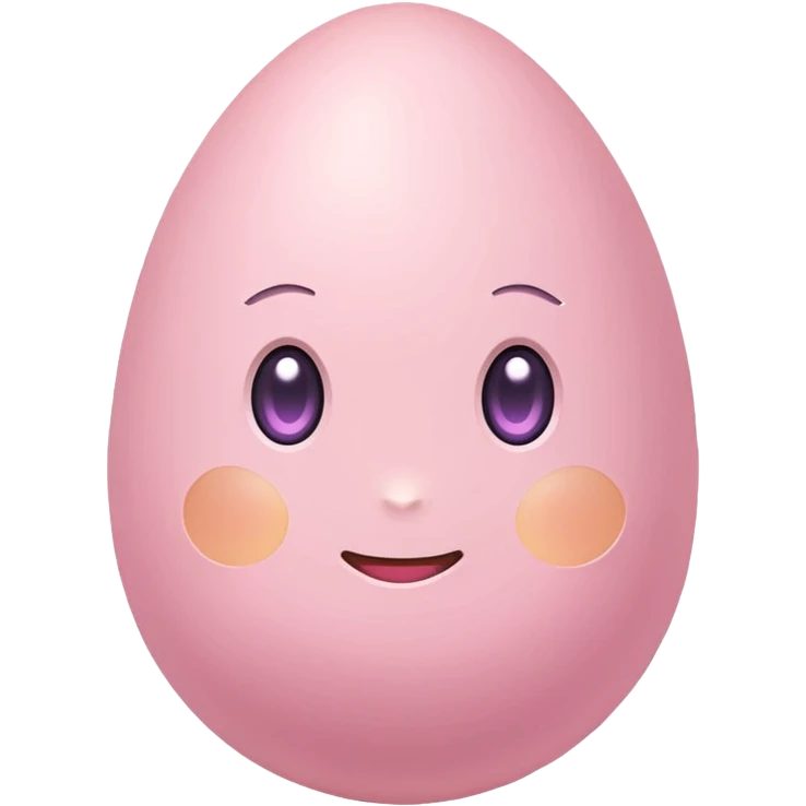 pastel pink egg emoji, , soft glow, simple design, transparent background, twitch emote emoji