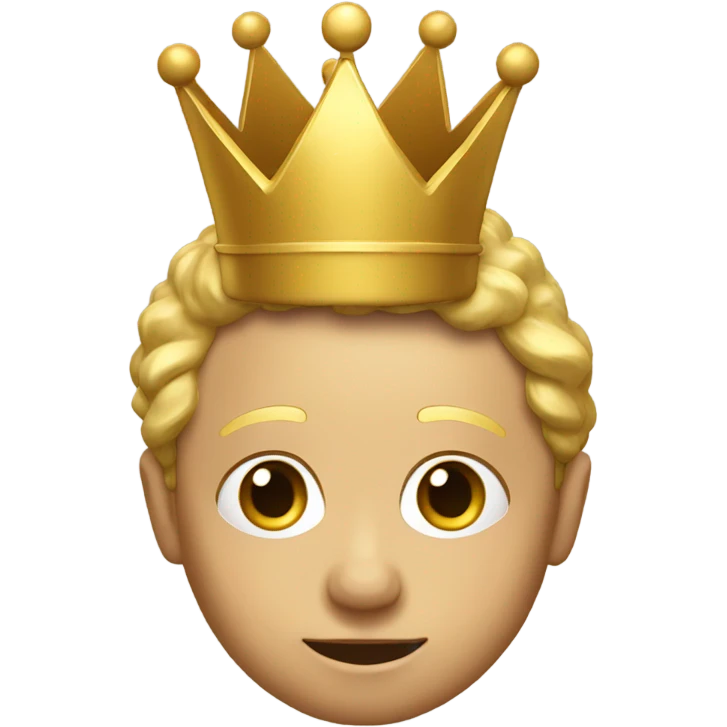 golden crown on top of raised eyebrow face emoji